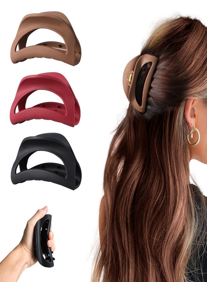 Amader 3 Pack Silicone Flexible Hair Claw Clips for Women, Cloud Soft Clips, Extra Large Claw Clips, Jumbo Claws clips for Thick Curly Hair, Unsnappable Flexible Non-slip Rectangle,Hair Accessories for Girls - Image 1